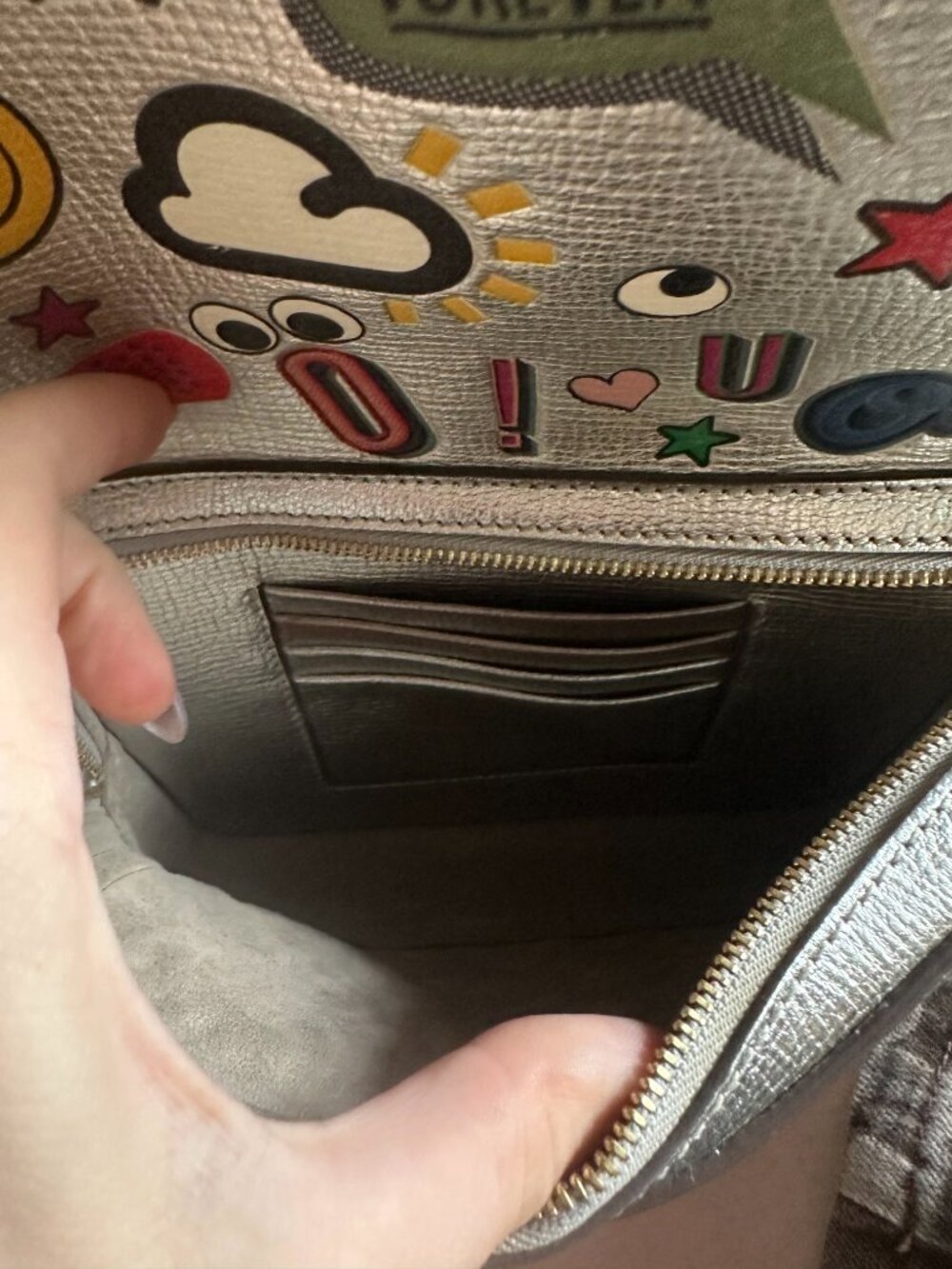 Anya Hindmarch Silver Sticker Backpack Eyes Patch Leather - Picture 2 of 5